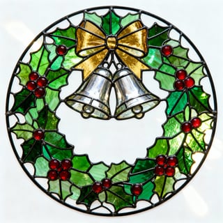 Stained Glass Holiday Wreath