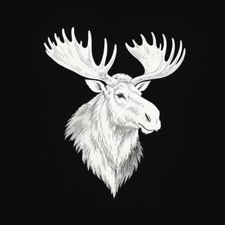 White Moose Silhouette Vector