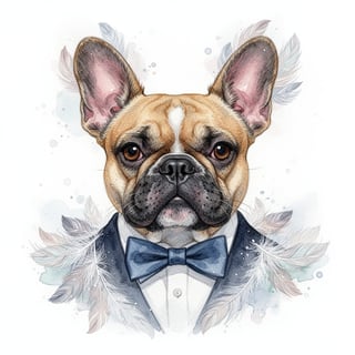 French Bulldog Wedding Portrait