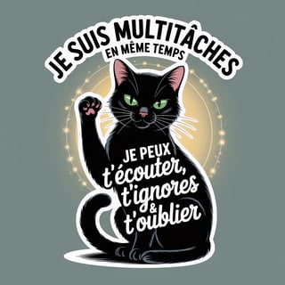 Black Cat with Bold Typography
