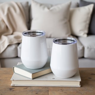 Glossy White Wine Tumbler Set