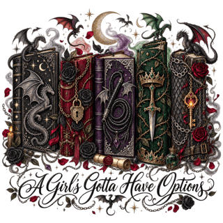 Dark Romantasy Book Stack Graphic