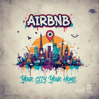 Graffiti Style City Poster for AirBnB