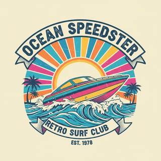 Energetic Nautical Speedboat T-Shirt Art