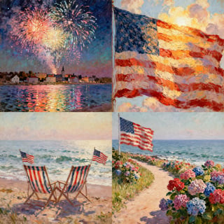 American Flag Oil Paintings by Renowned Artists