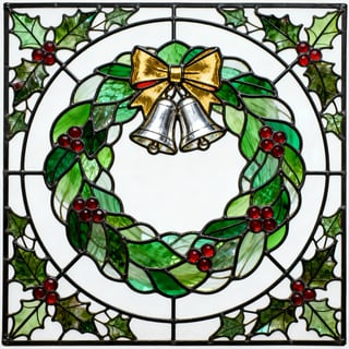 Stained Glass Holiday Wreath