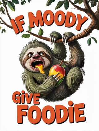 Sarcastic Sloth Yelling with Snack