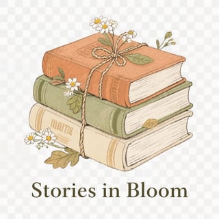Vintage Books with Wildflowers Illustration