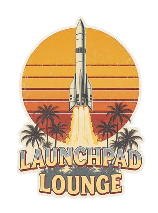 Vintage Florida Rocket Launch Art