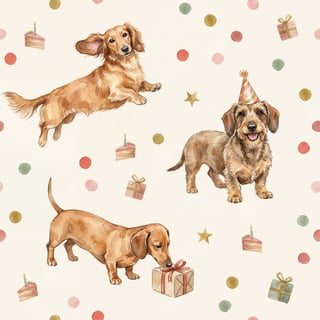 Joyful Dachshund Birthday Pattern