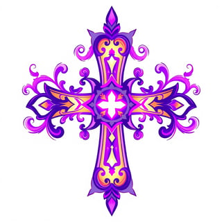 Violet Fantasy Cross Illustration