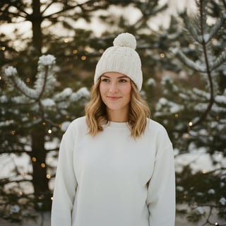 Young Woman in Cozy Winter Outfit