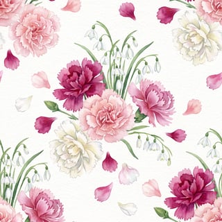 January Birth Month Flower Pattern