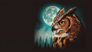 Detailed Great Horned Owl Illustration