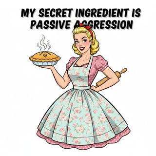 1950s Retro Housewife with Pie