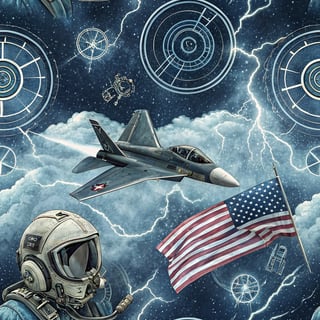 Dreamlike Jet Fighter Aviation Collage