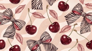 Burgundy Cherries Print Design