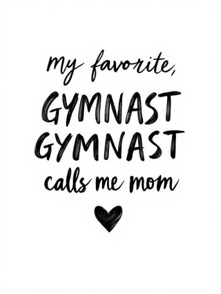 Handwritten Gymnast Mom Typography