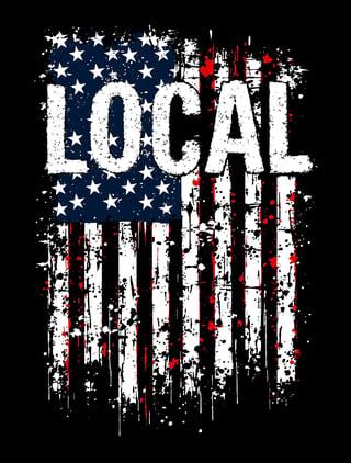 Patriotic Local American Flag Design