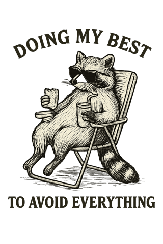 Vintage Raccoon Illustration Tee