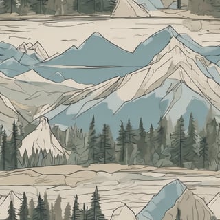 Hand-Drawn Glacier National Park Sketch