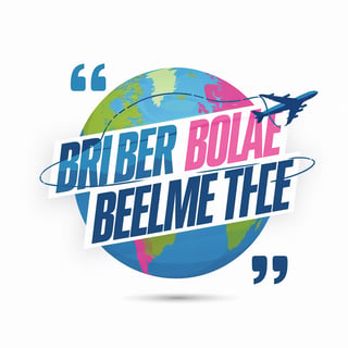 Globe with Plane and Quote Design