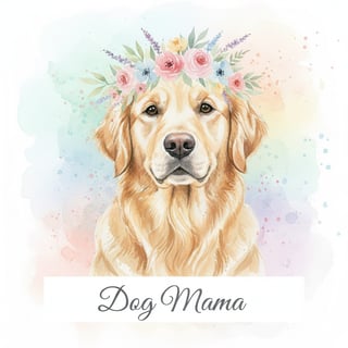 Watercolour Golden Retriever Portrait