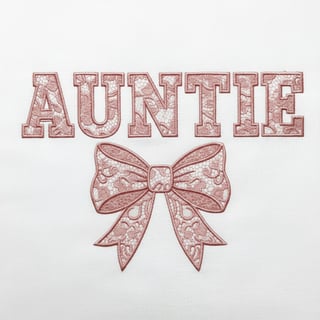 Embroidered Auntie Text Design