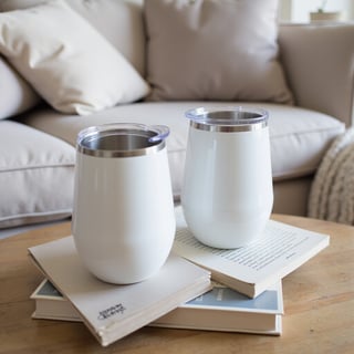 Glossy White Wine Tumbler Set