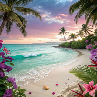 Elegant Tropical Beach and Ocean Scene
