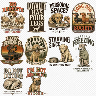 Vintage Dog T-Shirt Graphics Collection