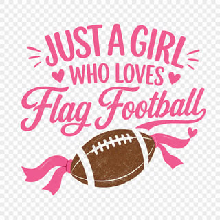 Pink Flag Football Girl Design
