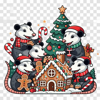 Christmas Cartoon Possums