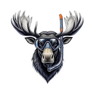 Hyper Realistic Moose Logo Vector