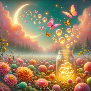 Enchanted Meadow with Glowing Butterflies