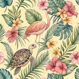 Tropical Boho Floral Pattern
