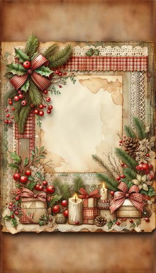 Vintage Christmas Junk Journal Paper