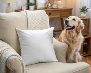 Cozy Pet-Themed Pillow Mockup