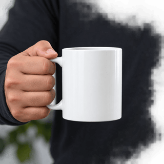 Mug Mockup: Man Holding, Face Hidden