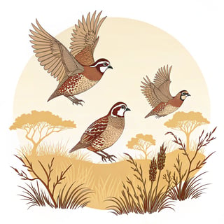 Bobwhite Quail Vector T-Shirt Graphic