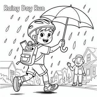 Noah's Rainy Day Run Coloring Page