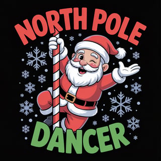 Humorous Santa Pole Dance T-Shirt