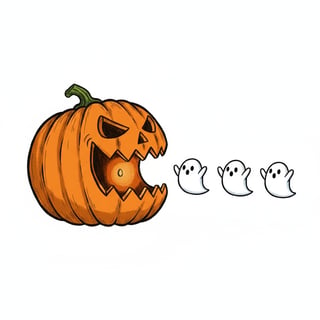 Halloween Pac-Man Pumpkin Design