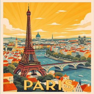 Vintage Paris Travel Poster
