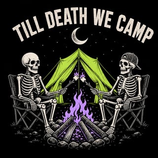 Till Death We Camp - Skeleton Tee