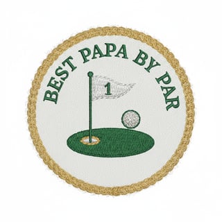 Best Papa By Par Golf Embroidery
