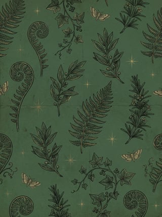 Vintage Botanical Pattern Tile
