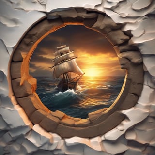 3D Cartoon Sailing Ship Artwork