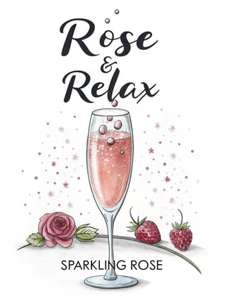 Hand-Drawn Watercolor Champagne Flute