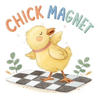 Cartoon Baby Chick Dab Watercolor Art